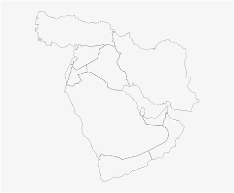 Middle East Map Clip Art Gcc Countries Outline Map Png Image | Images ...