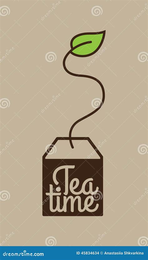 Tea time stock vector. Illustration of creative, lettering - 45834634