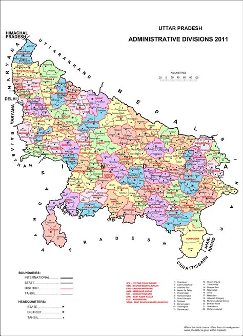 High Resolution Map of Uttar Pradesh [HD] - BragitOff.com