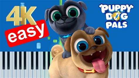 Puppy Dog Pals Theme Song - Disney (Slow Easy) Piano Beginner Tutorial - YouTube