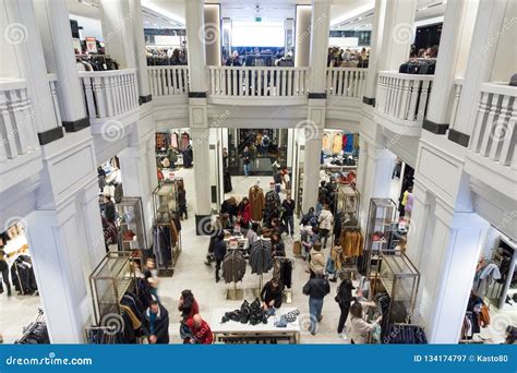 Interior Of Zara Store On Gran Via Shopping Street In Madrid, Spain ...