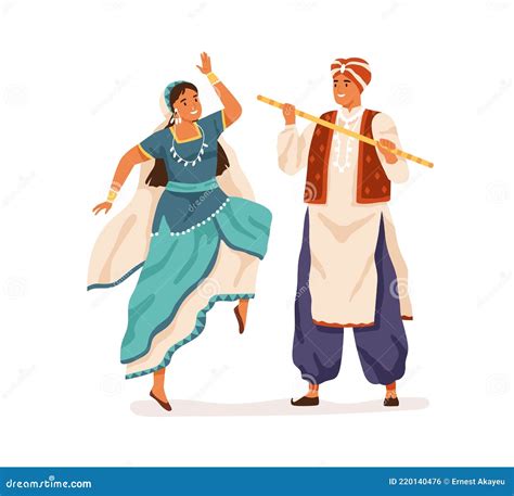 Dancers Performing Indian Folk Dance, Dandiya Raas. Man and Woman ...