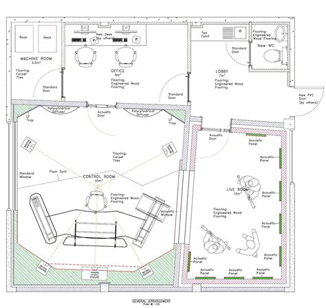 Layout of a very complete music studio. | Recording studio design, Music studio room, Studio layout