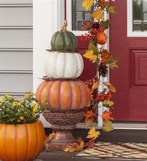 Plow & Hearth Pumpkin Stack Topiary Figurine & Reviews | Wayfair | Fall thanksgiving decor, Fall ...