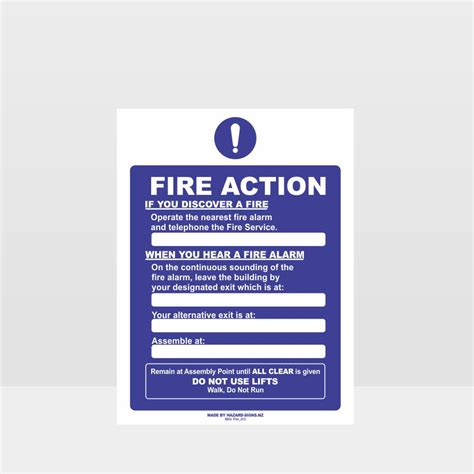 Fire Action Plan Sign - Fire Safety Sign - HAZARD SIGNS NZ