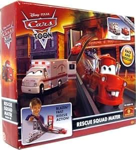 Disney / Pixar CARS TOON Playset Rescue Squad Mater Track Set, Vehicle ...