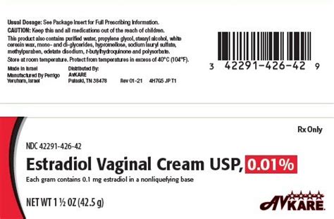 Estradiol Vaginal Cream - FDA prescribing information, side effects and ...