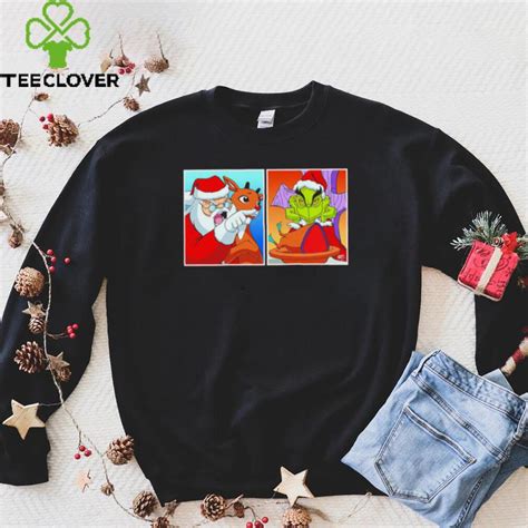 Santa Claus vs Grinch Yelling meme shirt - Teeclover