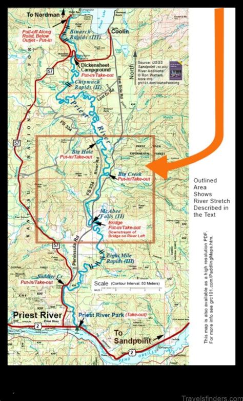 A Detailed Map of Priest River, Idaho - TravelsFinders.Com