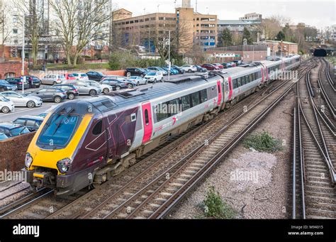 Cross Country (CrossCountry) 5 carriage Voyager train on a British ...