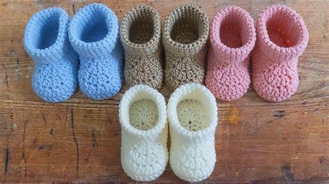 Easy Crochet Baby Booties In Different Sizes