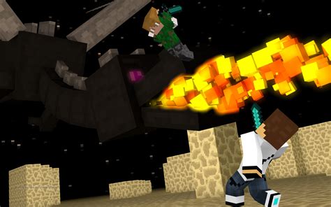 Minecraft: Fighting the Ender Dragon by Boba-Fett-99 on DeviantArt