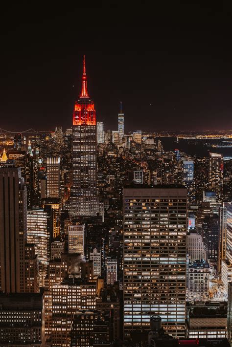 Gambar : kaki langit, malam, bangunan, pencakar langit, Manhattan, Pemandangan kota, pusat kota ...