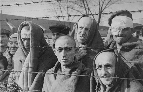 1389.4 Holocaust B | Liberated inmates of Auschwitz behind b… | Flickr