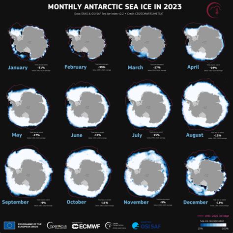 Monthly Antarctic Sea Ice in 2023 | Copernicus