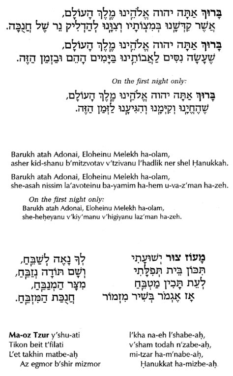 Prayer For Hanukkah In English