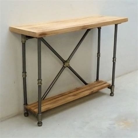 FURNITURE PIPELINE Industrial 2-Tier Pipe Console-Sofa Hall Table ...