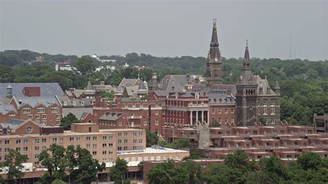 4.8K stock footage aerial video of Georgetown University Buildings in Washington DC Aerial Stock ...