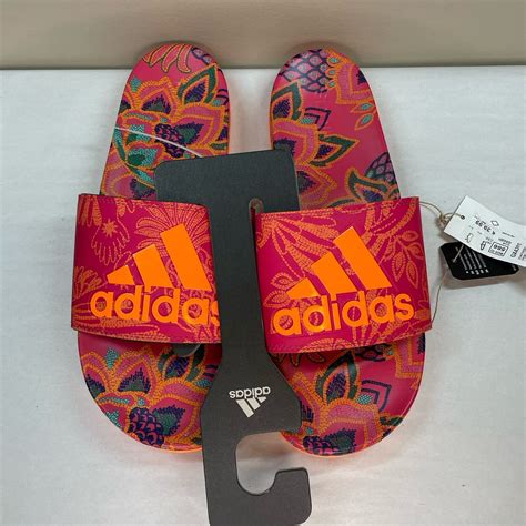 Adidas Adilette Comfort Sz 11 Women's Slide Sandals Orange / Vivid ...