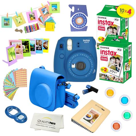 Fujifilm Instax Mini 9 Camera + Fuji INSTAX Instant Film(40 Sheets) 14 PC Instax Accessories kit ...