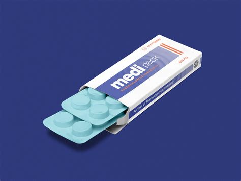 Free Pharmaceutical Medicine / Tablet Box Packaging Mockup PSD - Designbolts