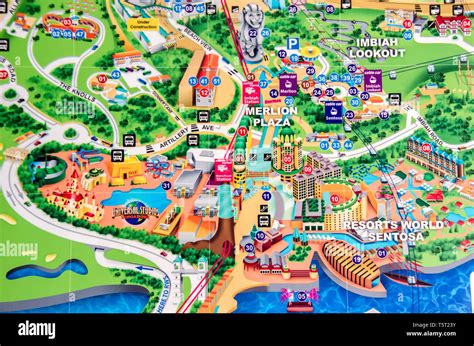 closeup shot of the Singapore Tourist map poster Stock Photo - Alamy