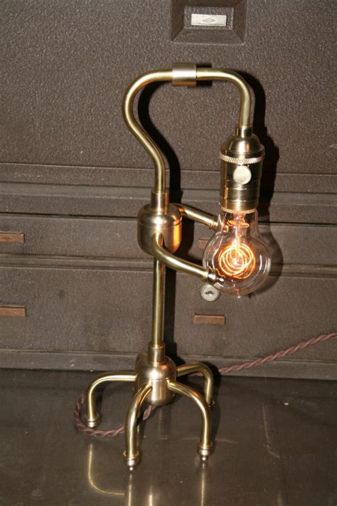 Just Custom Lighting - Listings View Brass Table Lamp With Vintage Style Cloth Covered Cord. # ...