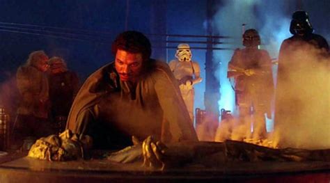 Han Solo frozen in carbonite (Harrison Ford) in Star Wars V : the ...