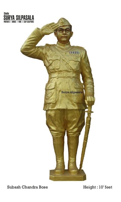 Bronze Brown Netaji Subhas Chandra Bose Statue, For Exterior Decor, Size/Dimension: 10feet at ...