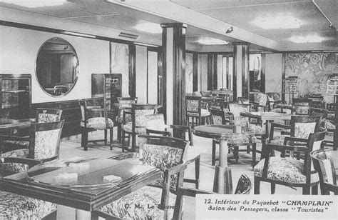 The Tourist Class Salon de Passagers of the Champlain, cabin class ...