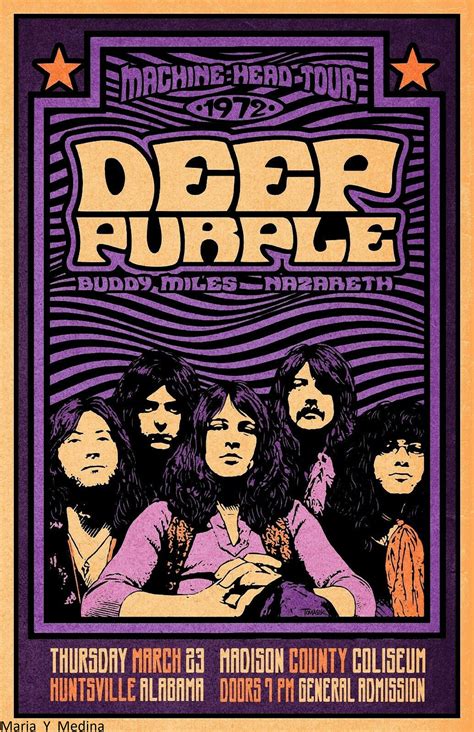 Deep Purple 1972 Concert Poster Music Poster Unframe | Etsy