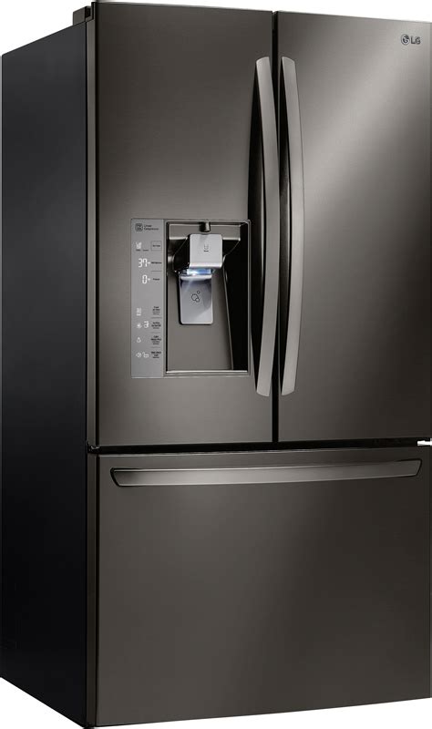 LG 24.0 Cu. Ft. Counter-Depth French Door Refrigerator Black stainless steel LFXC24726D - Best Buy