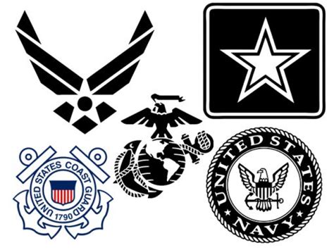 Military Logos Vector - Army, Navy, Air Force, Marines, Coast Guard