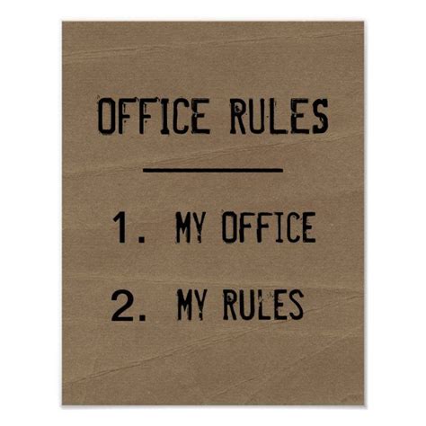 Funny Office Rules Poster | Zazzle | Office rules, Office humor, Office rules quotes