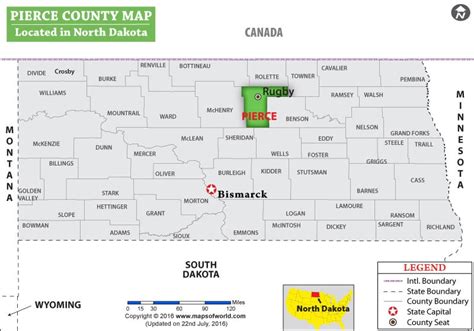 Pierce County Map, North Dakota