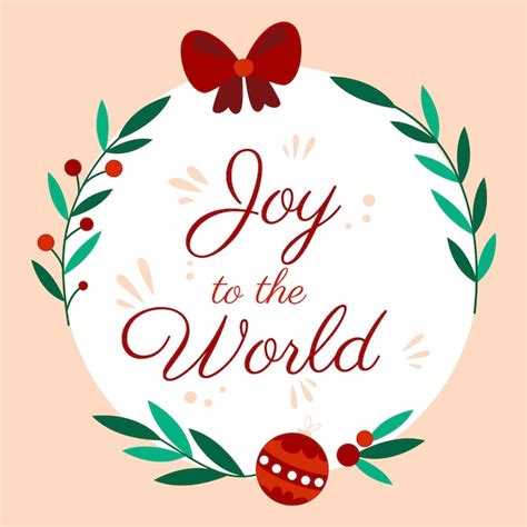 Free Vector | Joy to the world lettering with christmas elements