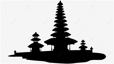 Hindu Temple Vector Hd Images, Pura Balinese Hindu Temple Silhouette, Pura, Bali, Temple PNG ...