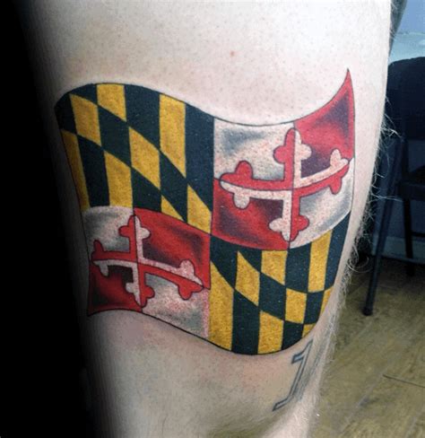 50 Maryland Flag Tattoo Ideas For Men - State Flag Designs