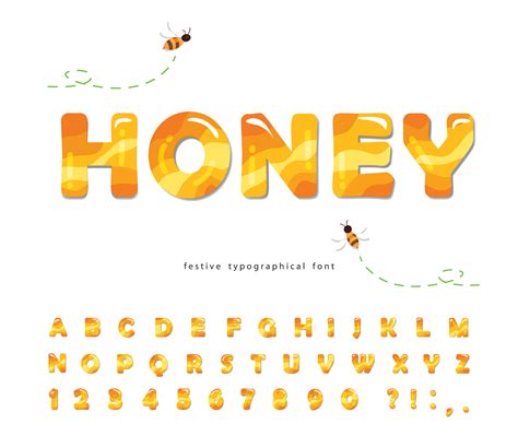 Honey glossy font 1186743 Vector Art at Vecteezy