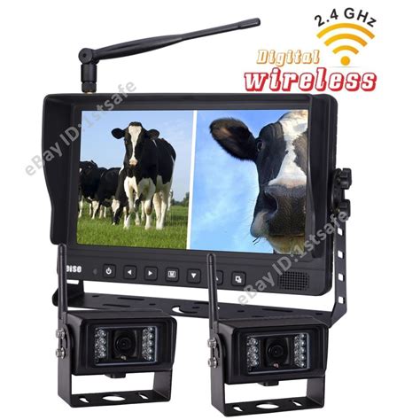 9" DIGITAL WIRELESS SPLIT MONITOR REAR VIEW BACKUP CAMERA SYSTEM FOR ...