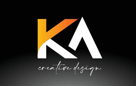 KA Letter Logo with White Golden Colors and Minimalist Design Icon ...