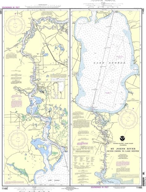 Noaa Nautical Chart 11495: St. Johns River Dunns Creek To Lake - Lake ...