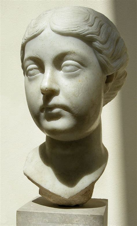 Roman marble head of Lucilla, daughter of emperor Marcus Aurelius and Faustina the Younger. She ...