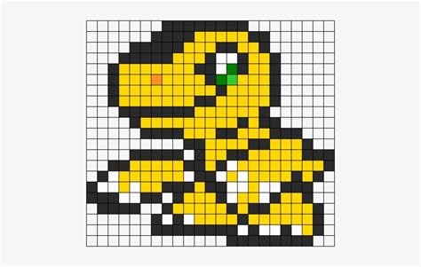 simple digimon pixel art grid Digimon agumon pixel art - Pixel Art Grid