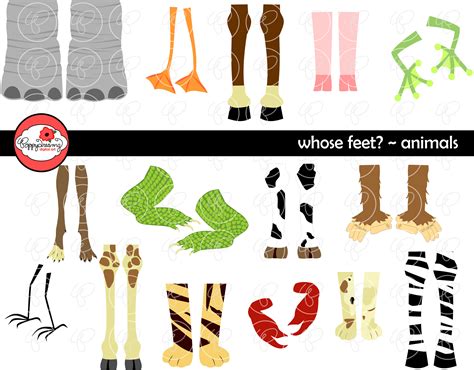 Whose Feet : Animal Digital Clipart Pack 300 Dpi Elephant - Etsy New Zealand