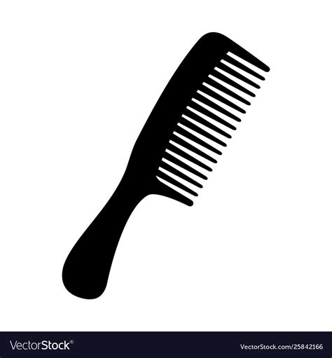 Black and white comb silhouette Royalty Free Vector Image