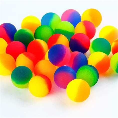 30 Pieces Jet Bouncy Balls 30mm Bounce Ball Mixed Colour Party Bag Filler Neon Bright Ball ...