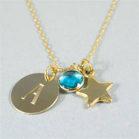 December Birthstone Necklace Gold Blue Topaz Necklace with