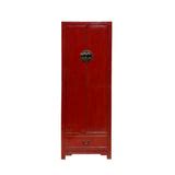 Chinese Distressed Brick Red Slim Narrow Tall Storage Cabinet cs7316S – Golden Lotus Antiques