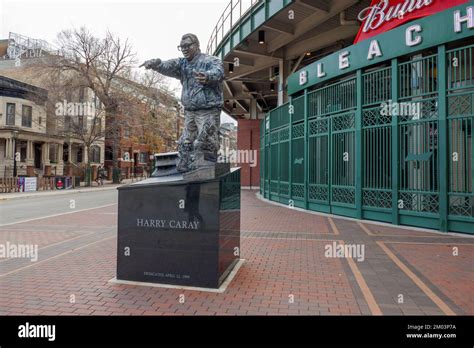 Statue of Harry Caray at Wrigley Field, Chicago, Illinois Stock Photo ...